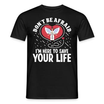 Cardiac Surgeon Don't Be Afraid Cardiac Surgery Surgeon - Men's T-Shirt - black - Front - AI Model Male 178 light (178cm)
