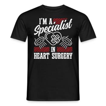 Cardiac Surgeon Specialist Heart Surgery Cardiac Surgery - Men's T-Shirt - black - Front - AI Model Male 178 light (178cm)