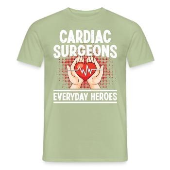 Cardiac Surgeon Everyday Heroes Cardiac Surgery Surgeon - Men's T-Shirt - sage - Front - AI Model Male 178 light (178cm)