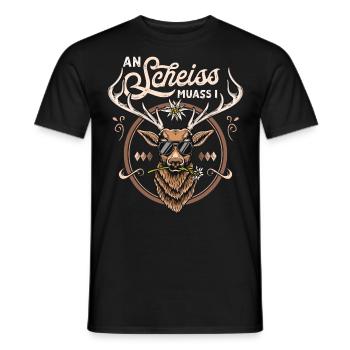 Trachtenshirt Herren Trachten T-Shirt Grantler - Männer T-Shirt - Schwarz - Vorne - AI Model Male 178 light (178cm)