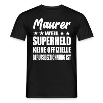 Maurer Superheld Spruch - Männer T-Shirt - Schwarz - Vorne - AI Model Male 178 light (178cm)