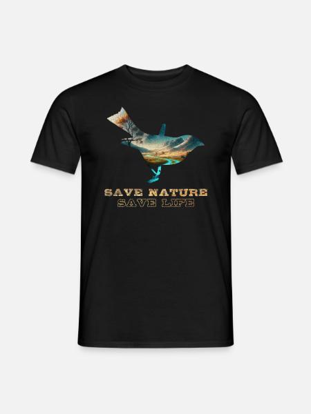 Save the Nature Umweltschutz Rettet die Erde - Männer T-Shirt - Schwarz