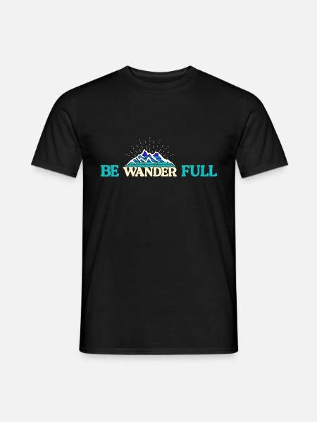 Wanderfull Wanderer Gipfelsport Bergsteiger - Männer T-Shirt - Schwarz