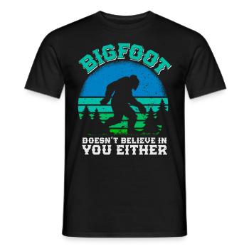 Bigfoot fan de montagne randonneur drôle de garçon de la nature - T-shirt homme - noir - Devant - AI Model Male 178 light (178cm)