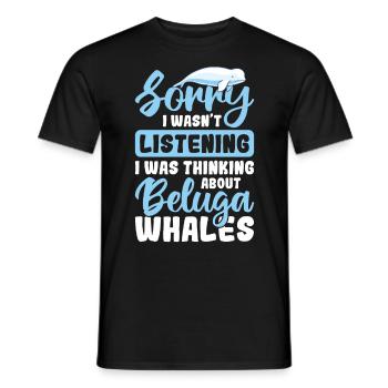 Beluga Whale Beluga Whale Whale Watching Dolphin Dolphin - Men's T-Shirt - black - Front - AI Model Male 178 light (178cm)