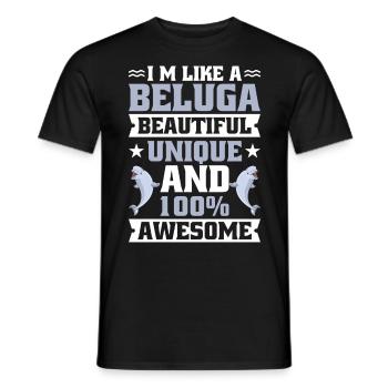Beluga Whale Beluga Whale Whale Watching Dolphin Dolphin - Men's T-Shirt - black - Front - AI Model Male 178 light (178cm)