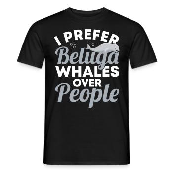 Beluga Whale Beluga Whale Whale Watching Dolphin Dolphin - Men's T-Shirt - black - Front - AI Model Male 178 light (178cm)