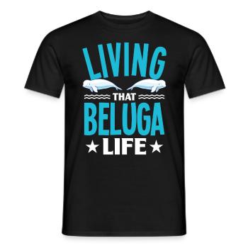 Beluga Whale Beluga Whale Whale Watching Dolphin Dolphin - Men's T-Shirt - black - Front - AI Model Male 178 light (178cm)