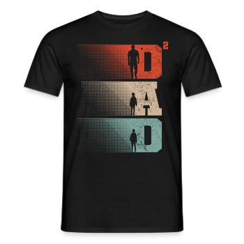 Papa Up 2 Papa Up 2 Enfants Deux Garçons Rétro - T-shirt homme - noir - Devant - AI Model Male 178 light (178cm)