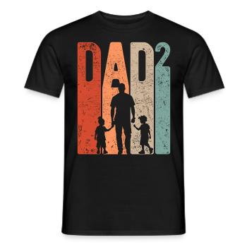 Papa Up 2 Papa Up 2 Enfants Deux Garçons Rétro - T-shirt homme - noir - Devant - AI Model Male 178 light (178cm)