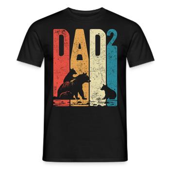 Dad High 2 Daddy High 2 Kids Bear Daddy of Two - Men's T-Shirt - black - Front - AI Model Male 178 light (178cm)