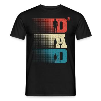 Dad High 2 Dad High 2 Kids Two Sons Retro - Men's T-Shirt - black - Front - AI Model Male 178 light (178cm)