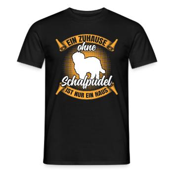 Ohne Schafpudel nur ein Haus Hütepudel - Männer T-Shirt - Schwarz - Vorne - AI Model Male 178 light (178cm)