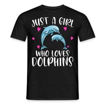 Just A Girl Who Loves Dolphins - Men's T-Shirt - black - Front - AI Model Male 178 light (178cm)