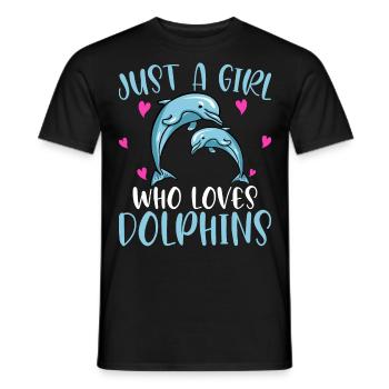 Just A Girl Who Loves Dolphins - Men's T-Shirt - black - Front - AI Model Male 178 light (178cm)