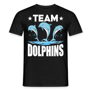 Team Dolphins - Men's T-Shirt - black - Front - AI Model Male 178 light (178cm)