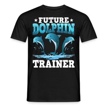 Future Dolphin Trainer - Men's T-Shirt - black - Front - AI Model Male 178 light (178cm)