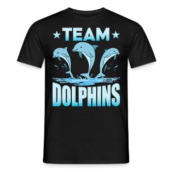 Team Dolphins - Men's T-Shirt - black - Front - AI Model Male 178 light (178cm)