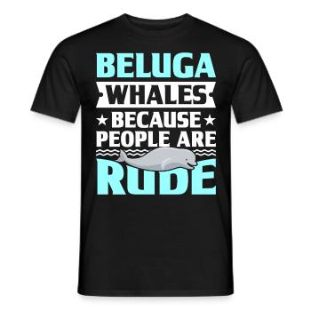 Beluga Whale Beluga Whale Whale Watching Dolphin Dolphin - Men's T-Shirt - black - Front - AI Model Male 178 light (178cm)
