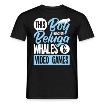 Beluga Whale Beluga Whale Whale Watching Gaming Dolphin - Men's T-Shirt - black - Front - AI Model Male 178 light (178cm)
