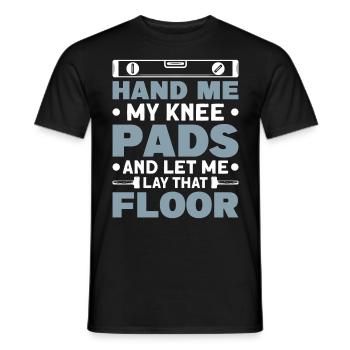 Revêtement de sol Installateur Carrelage Revêtement de sol - T-shirt homme - noir - Devant - AI Model Male 178 light (178cm)