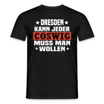 Coswig - Männer T-Shirt - Schwarz - Vorne - AI Model Male 178 light (178cm)
