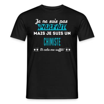 Je ne suis pas parfait CHIMISTE - T-shirt homme - noir - Devant - AI Model Male 178 light (178cm)