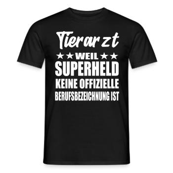 Tierarzt Superheld Spruch - Männer T-Shirt - Schwarz - Vorne - AI Model Male 178 light (178cm)