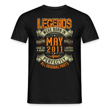 2011 Mai Geburtstag Legende - Männer T-Shirt - Schwarz - Vorne - AI Model Male 178 light (178cm)