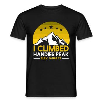 Mountain Fan Colorado Handies Peak Mountaineer - Men's T-Shirt - black - Front - AI Model Male 178 light (178cm)