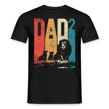 Dad Up 2 Dad Up 2 Kids Double Daddy Leo - Men's T-Shirt - black - Front - AI Model Male 178 light (178cm)