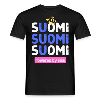 Finland weather flag with krona - Men's T-Shirt - black - Front - AI Model Male 178 light (178cm)