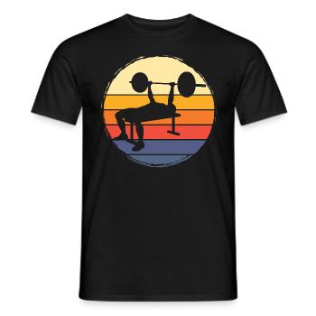 bench press, weightlifting, weight training, fitness, strong - Men's T-Shirt - black - Front - AI Model Male 178 light (178cm)