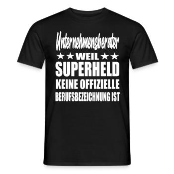 Unternehmensberater Superheld Spruch - Männer T-Shirt - Schwarz - Vorne - AI Model Male 178 light (178cm)