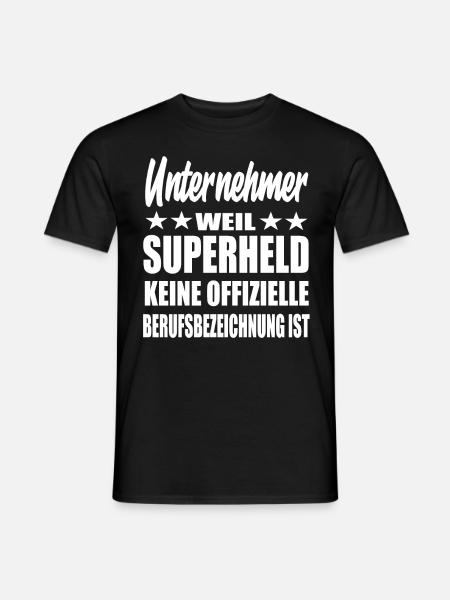 Unternehmer Superheld Spruch - Männer T-Shirt - Schwarz