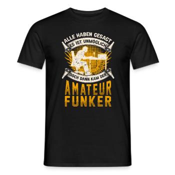 Amateurfunker unmöglich Hobbyfunker - Männer T-Shirt - Schwarz - Vorne - AI Model Male 178 light (178cm)