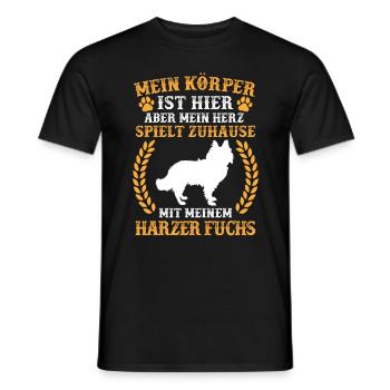 Spiele mit Harzer Fuchs altdeutscher Hütefuchs - Männer T-Shirt - Schwarz - Vorne - AI Model Male 178 light (178cm)