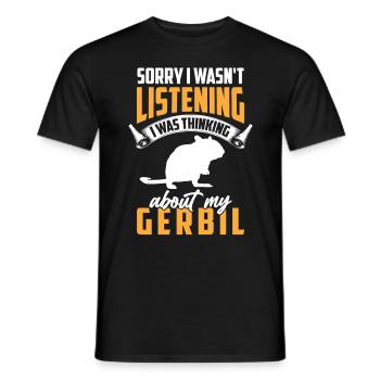 Pensée à mon rongeur gerbille Gerbille - T-shirt homme - noir - Devant - AI Model Male 178 light (178cm)