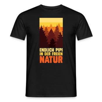 Bergsteiger lustig Peeing outside Naturburschen - Männer T-Shirt - Schwarz - Vorne - AI Model Male 178 light (178cm)