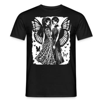 Anarchy Fan Skull avec Mohawk Crazy Antisocial Pu - T-shirt homme - noir - Devant - AI Model Male 178 light (178cm)