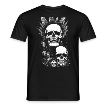 Anarchy Fan Schädel mit Irokesenschnitt Verrückt Asozial Pu - Männer T-Shirt - Schwarz - Vorne - AI Model Male 178 light (178cm)