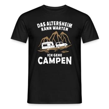 Lustig Camping Rentner Wohnwagen - Männer T-Shirt - Schwarz - Vorne - AI Model Male 178 light (178cm)