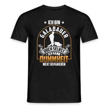 Galabauer nicht reparieren Landschaftsbauer - Männer T-Shirt - Schwarz - Vorne - AI Model Male 178 light (178cm)