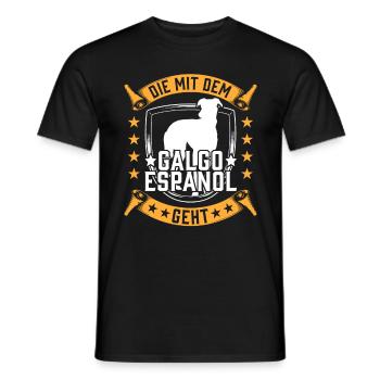 Die mit dem Galgo Espanol Spanischer Windhund - Männer T-Shirt - Schwarz - Vorne - AI Model Male 178 light (178cm)