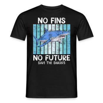 Sauvez les requins Bien-être animal Les requins sauvent l’océan - T-shirt homme - noir - Devant - AI Model Male 178 light (178cm)