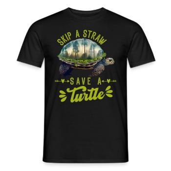 Rettet die Schildkröten Umweltschutz Ozean - Männer T-Shirt - Schwarz - Vorne - AI Model Male 178 light (178cm)