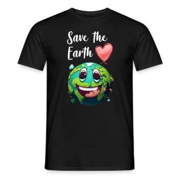 Save the Earth Environmental Protection and Species Conservation - Men's T-Shirt - black - Front - AI Model Male 178 light (178cm)
