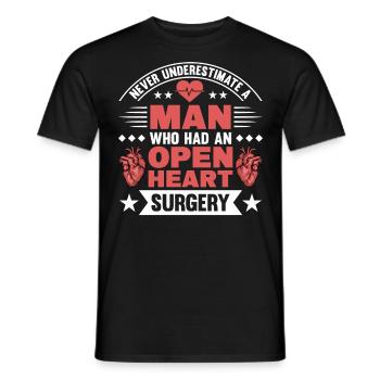 Transplantation cardiaque Chirurgie cardiaque Chirurgie cardiaque Chirurgie cardiaque Bypass - T-shirt homme - noir - Devant - AI Model Male 178 light (178cm)