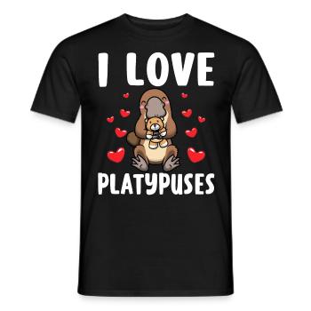 I love platypuses Platypus - Men's T-Shirt - black - Front - AI Model Male 178 light (178cm)