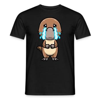 Émoticône ornithorynque de Kawaii - T-shirt homme - noir - Devant - AI Model Male 178 light (178cm)